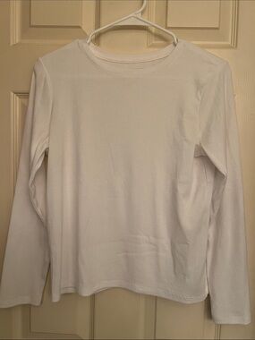 Old Navy White Long Sleeve Crewneck Tee for Kids